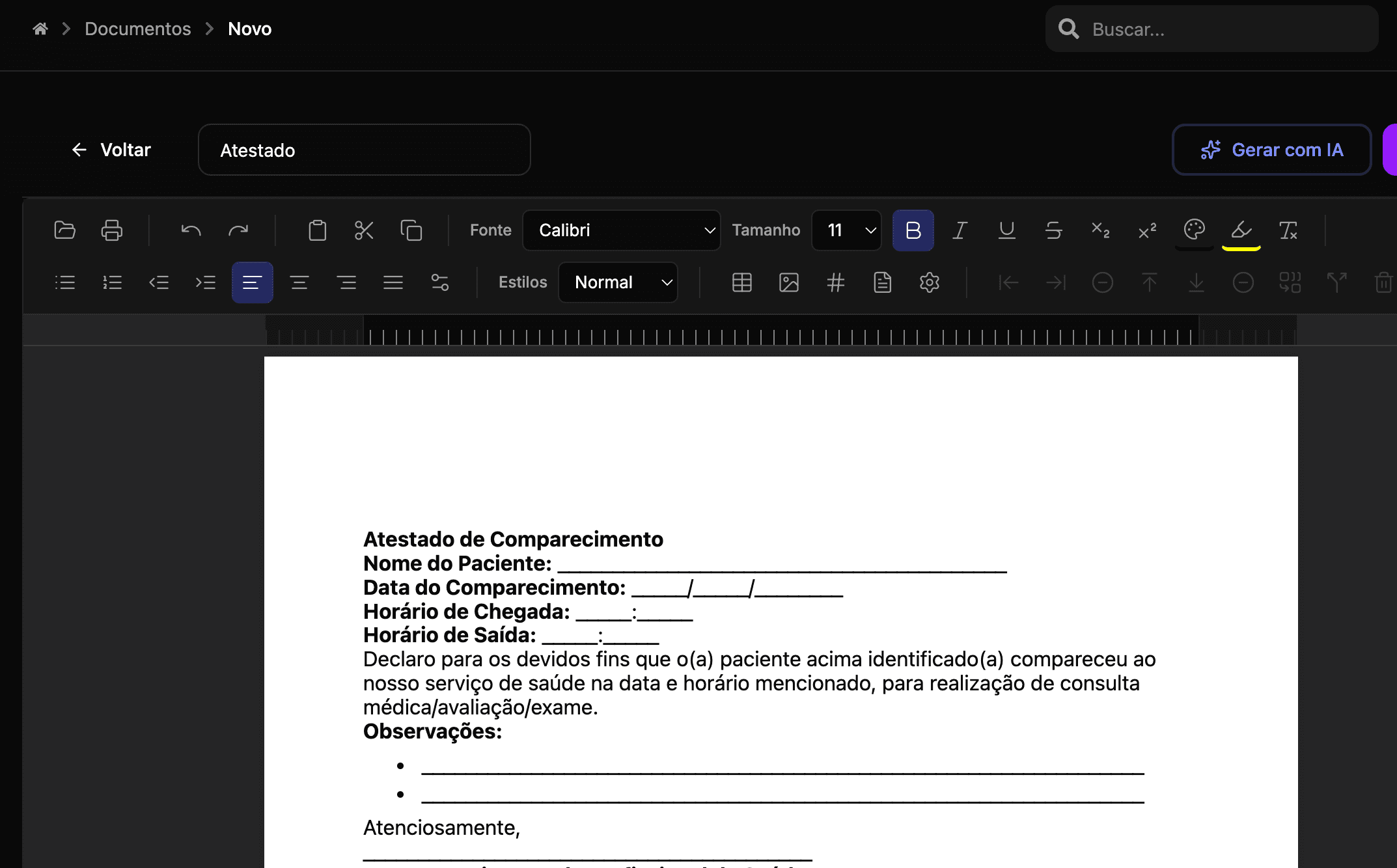Modelos de Documentos